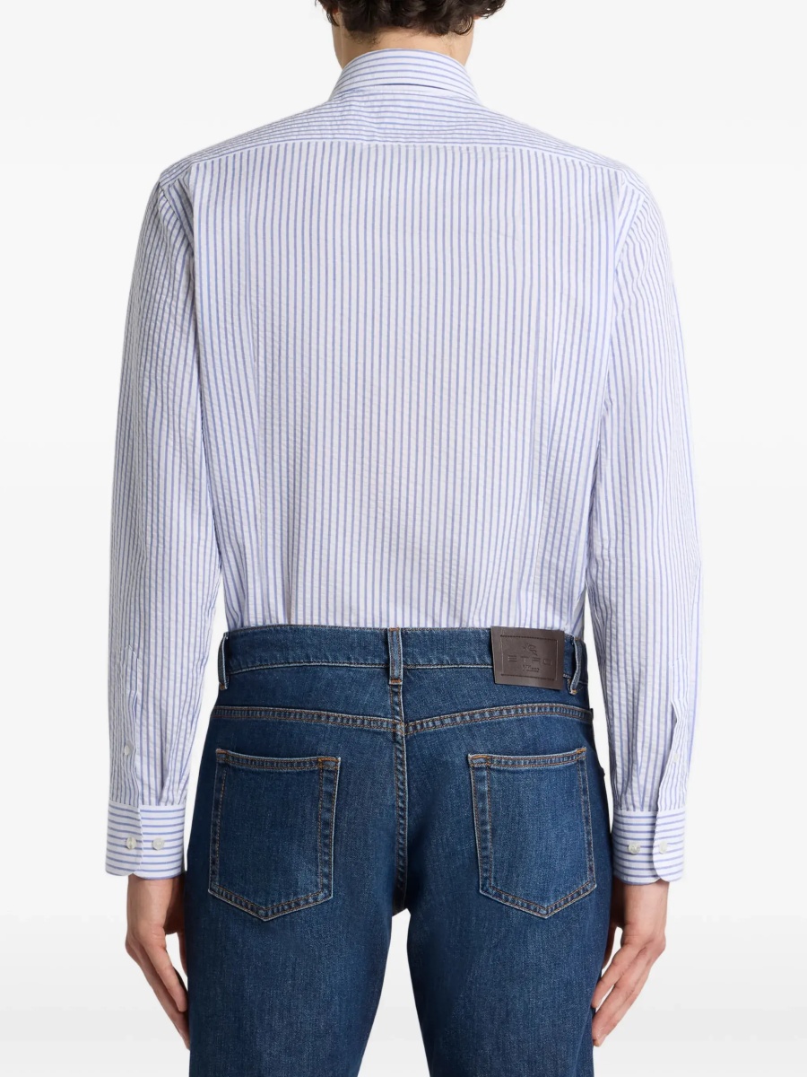 Striped cotton Shirt with an embroidered Pegaso logo on the chest - Img 3