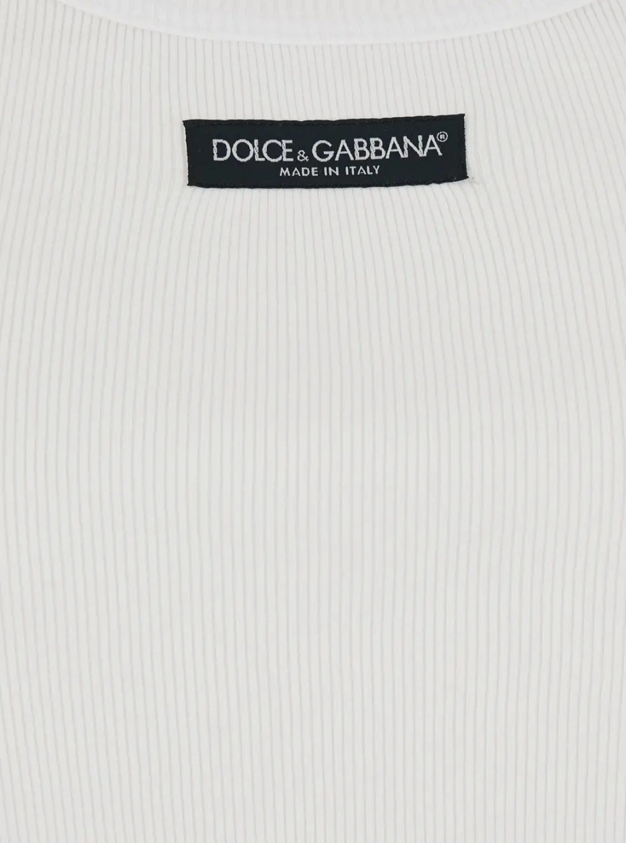 Top Dolce &amp; Gabbana alb din bumbac - Img 3