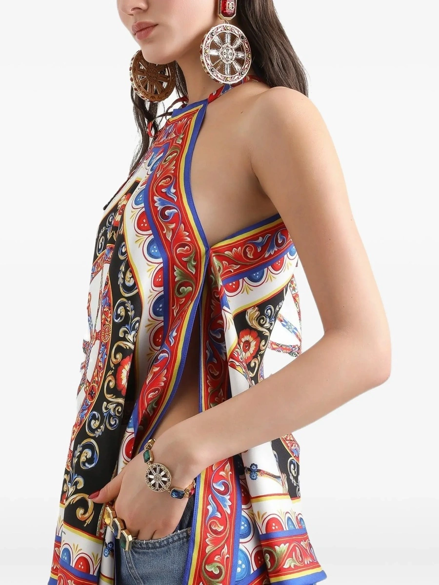 Top Dolce &amp; Gabbana multicolor din matase - Img 6