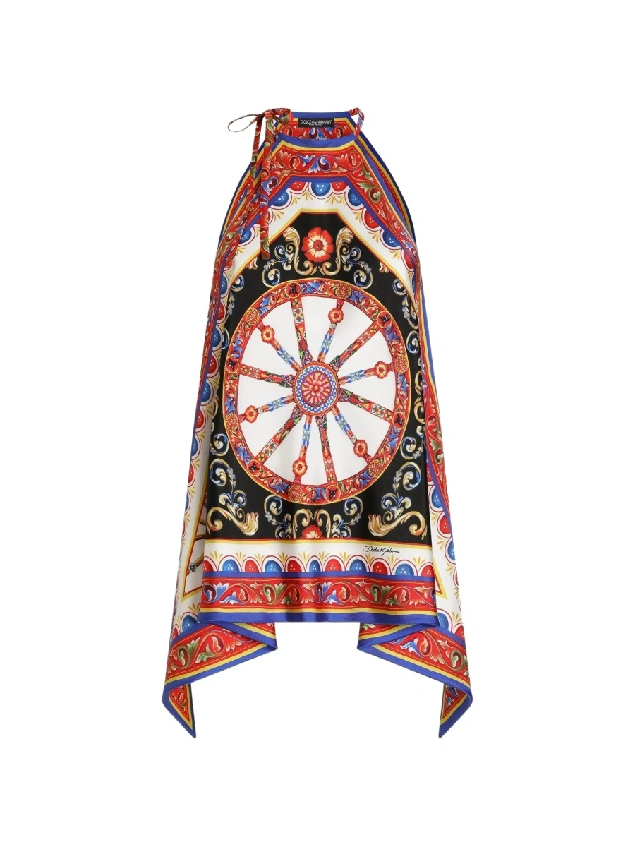 Top Dolce &amp; Gabbana multicolor din matase - Img 8