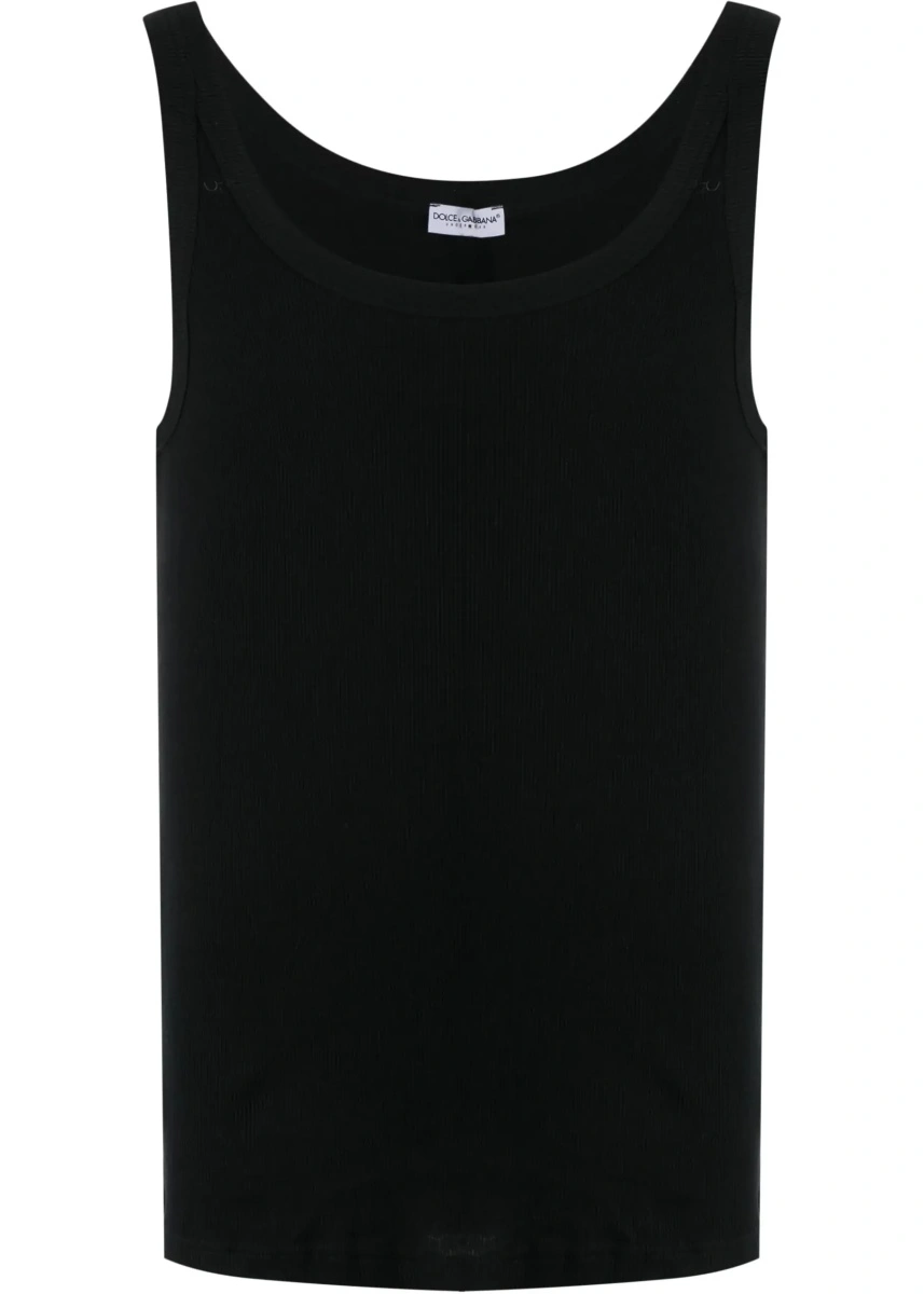Top Dolce &amp; Gabbana negru din bumbac - Img 6