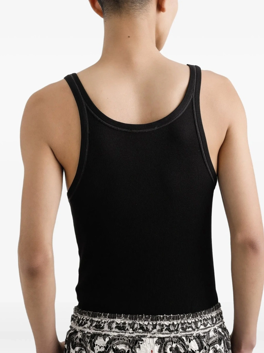 Top Dolce &amp; Gabbana negru din bumbac - Img 5