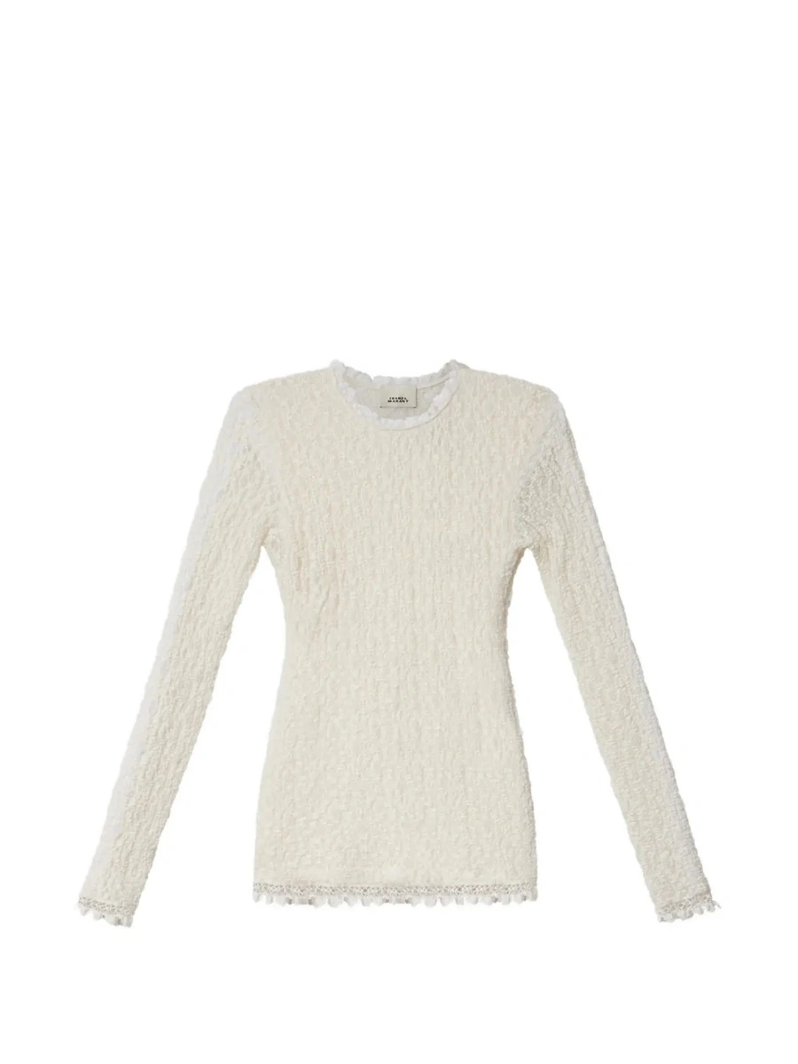 Top Isabel Marant alb din bumbac 'Brany' - Img 5