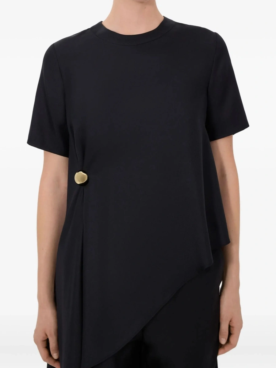 Top LOULOU DE SAISON negru din matase - Img 7