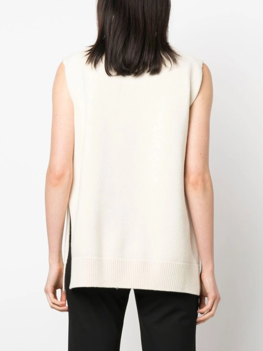 Top tricotat Jil Sander alb - Img 4