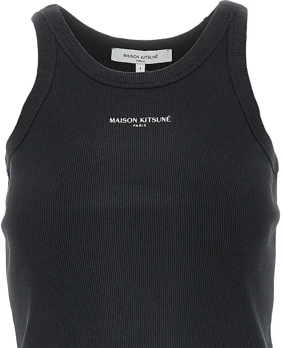 Topuri MAISON KITSUNÉ Logo print ribbed tank top - Img 2