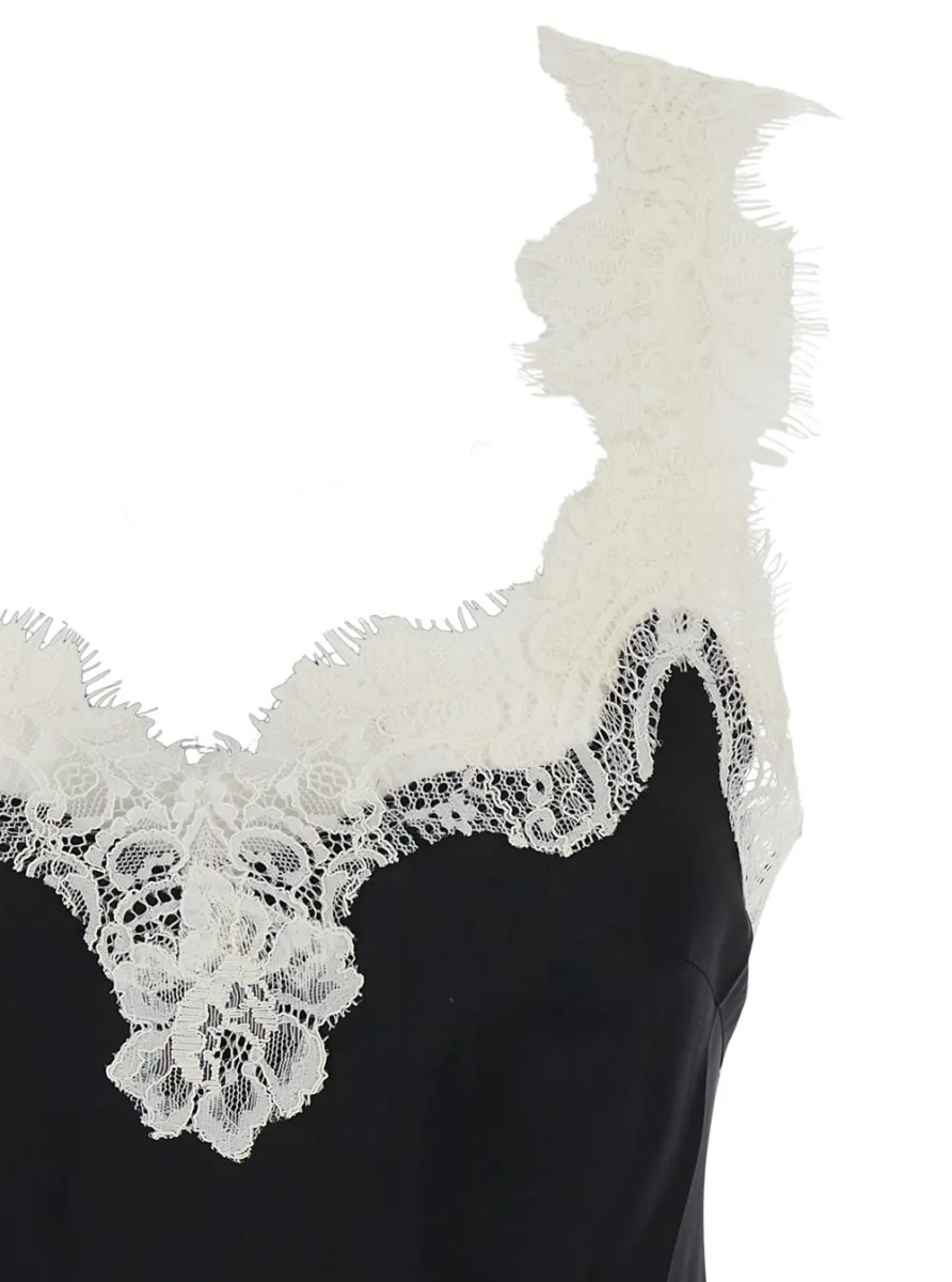 Topuri Top 'Megan Bias Camie' Black with Thin Straps and V-Neck in Silk Women - Img 3