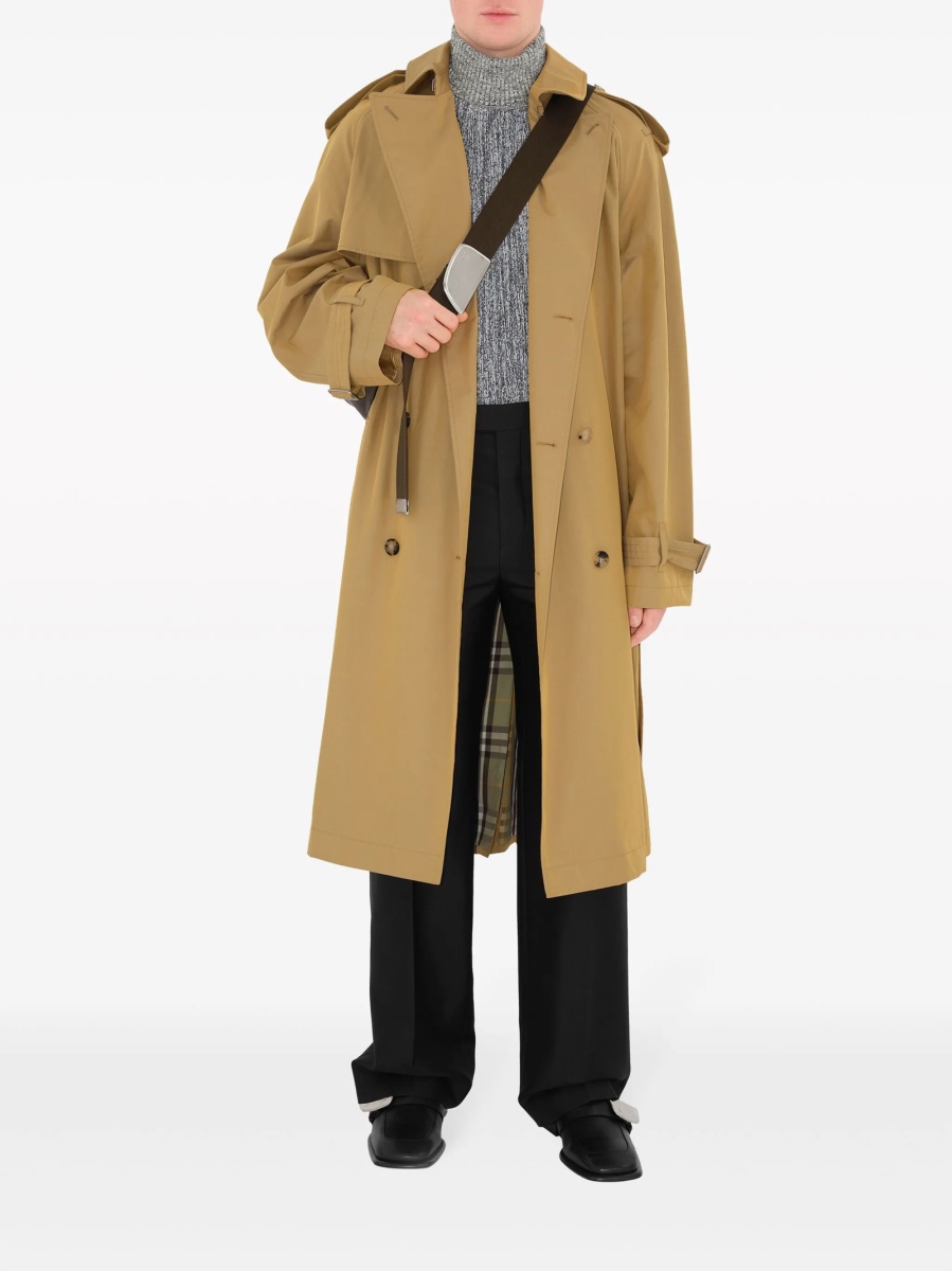 Trenci Burberry vintage check neutru din bumbac - Img 2