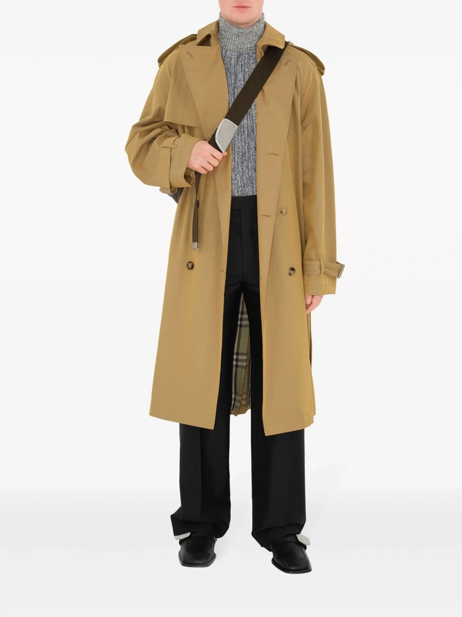 Trenci Burberry vintage check neutru din bumbac - Img 2
