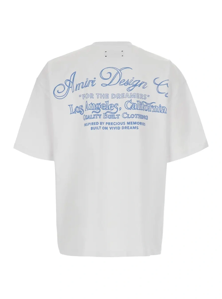 Tricou AMIRI alb din bumbac cu imprimeu fata-verso - Img 2