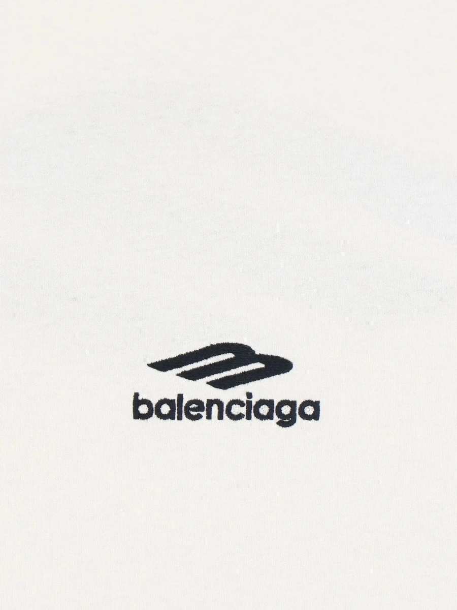 Tricou Balenciaga alb din bumbac - Img 5