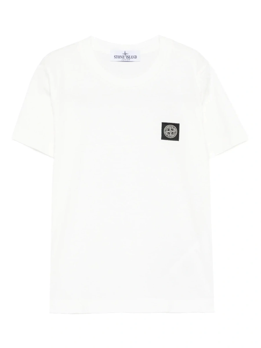 Tricou Black T-Shirt with Round Neck and Logo Patch on the Front in Cotton Boy - Img 6