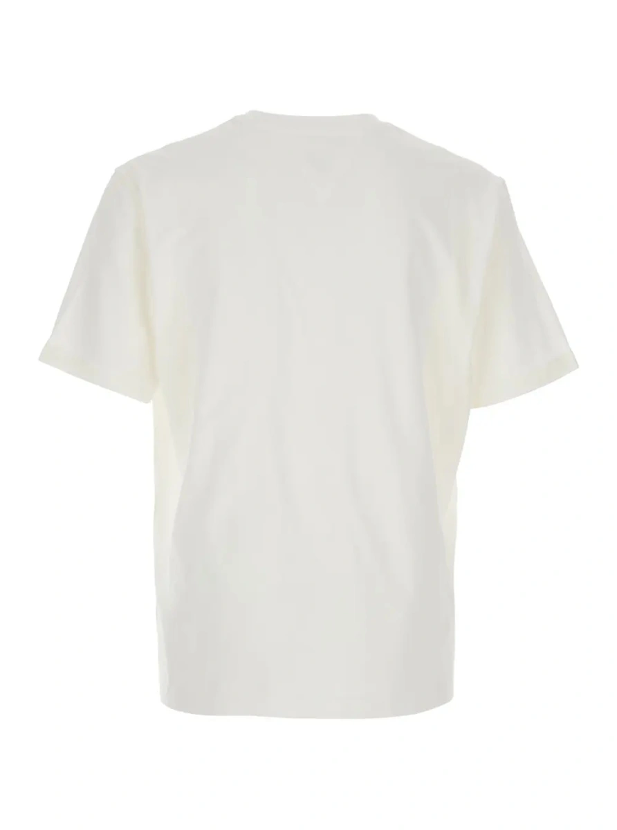 Tricou Bottega Veneta alb din bumbac cu broderie ciuperca - Img 2