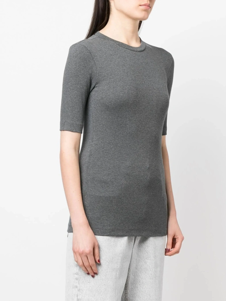 Tricou Brunello Cucinelli gri din bumbac - Img 5