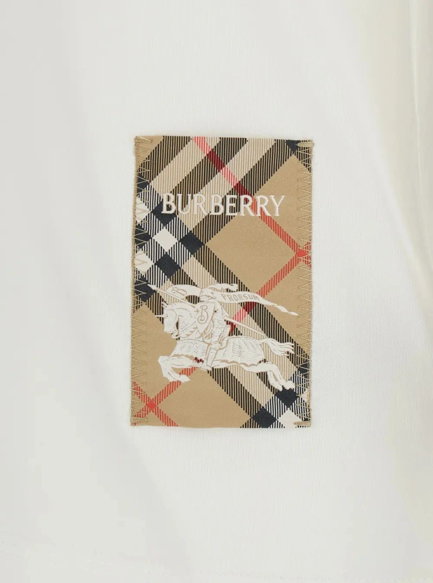 Tricou Burberry alb din bumbac - Img 3
