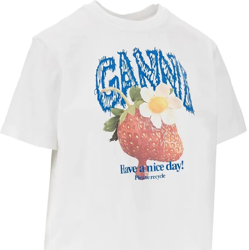 Tricou Cotton T-shirt with 'Strawberry' print - Img 2