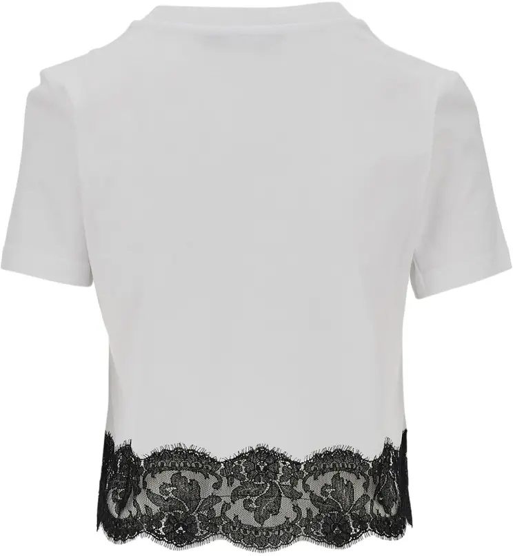 Tricou Cropped T-shirt with lace trimming - Img 3