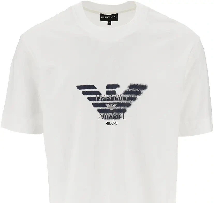 Tricou Emporio Armani alb din jerse - Img 2
