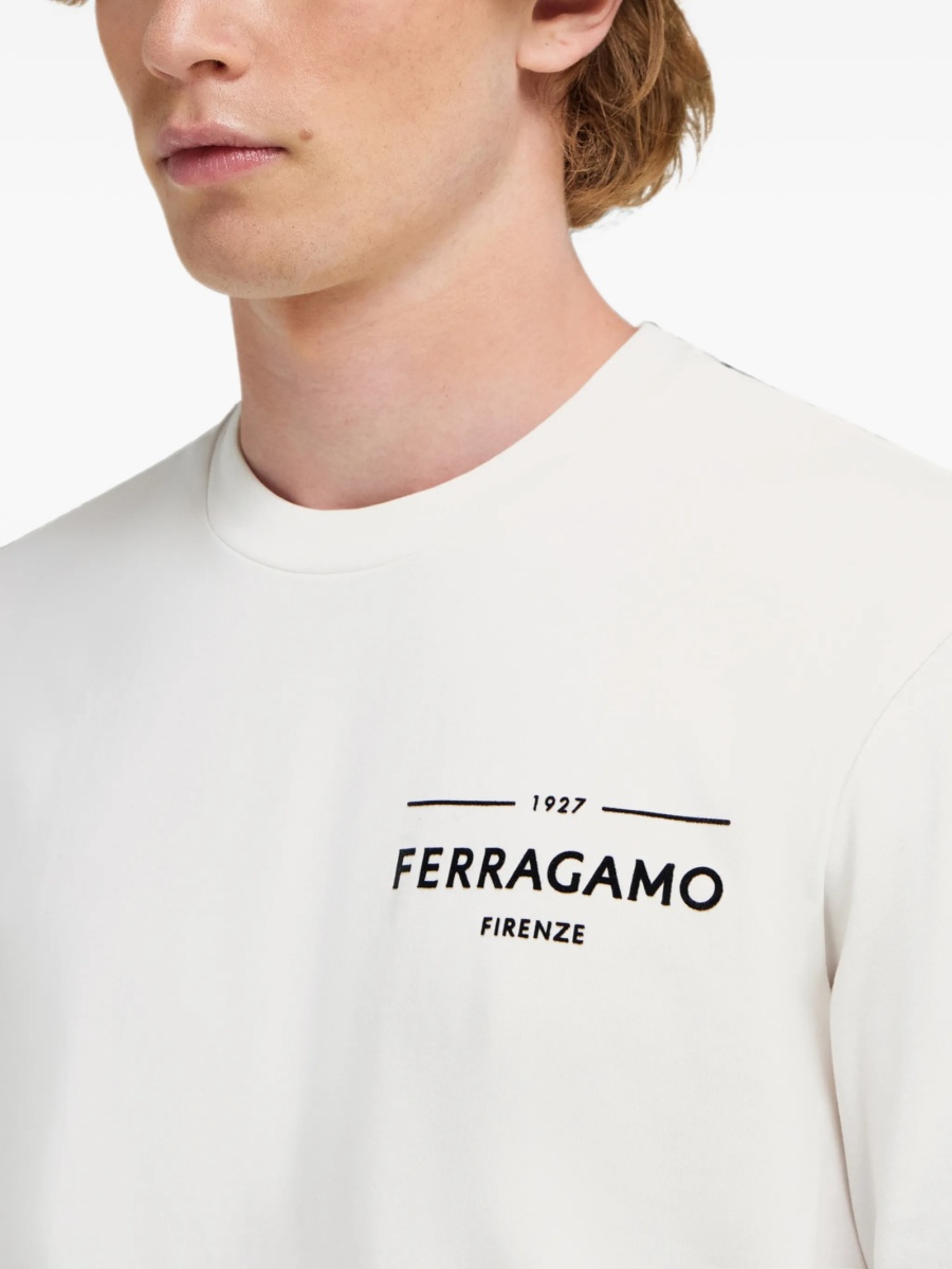 Tricou Ferragamo alb din bumbac organic - Img 5