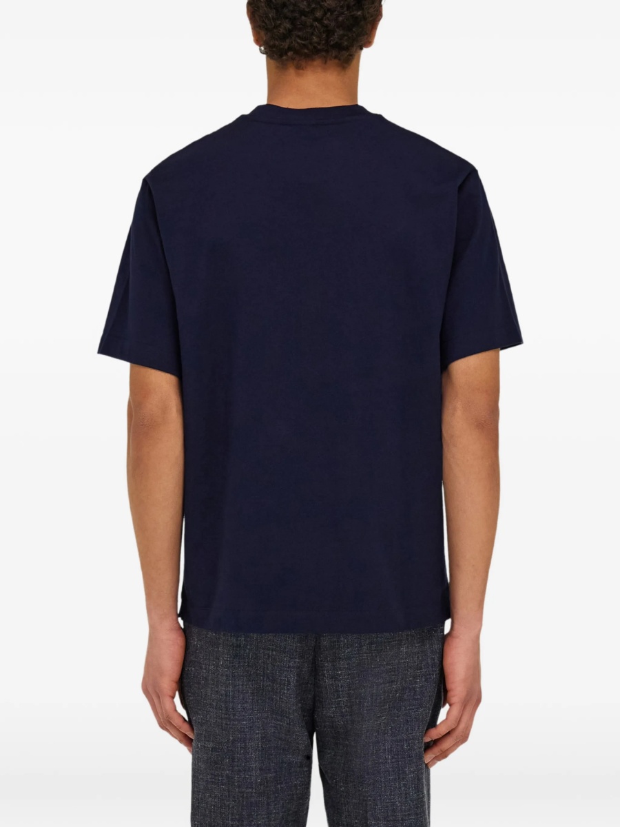 Tricou Ferragamo albastru din bumbac organic - Img 4