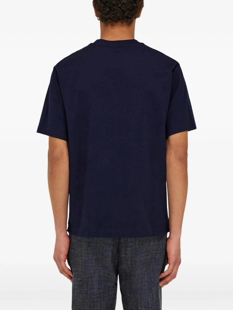 Tricou Ferragamo albastru din bumbac organic - Img 4