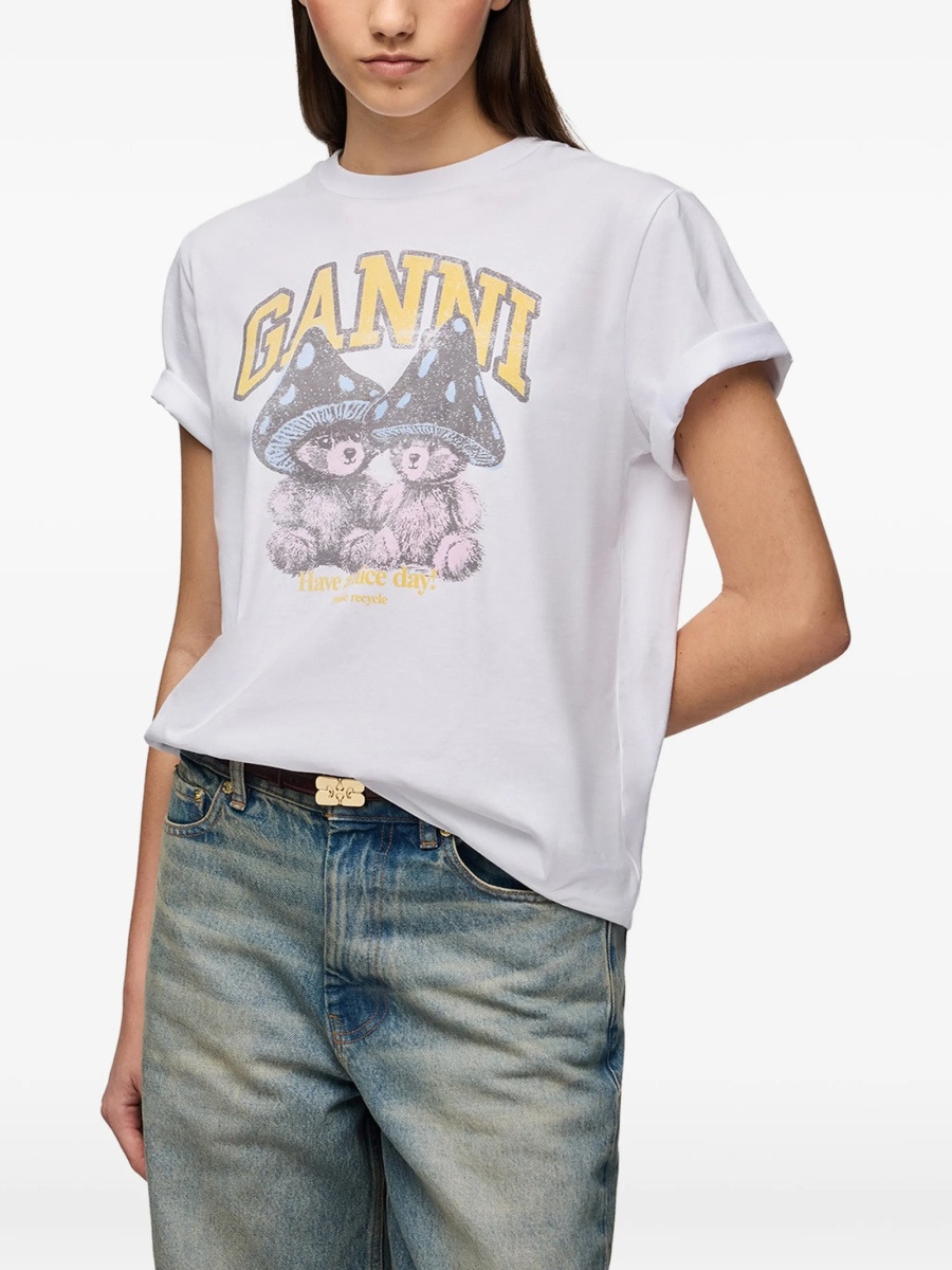 Tricou Ganni alb - Img 3