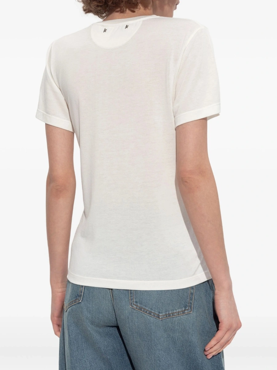 Tricou Golden Goose star alb - Img 4