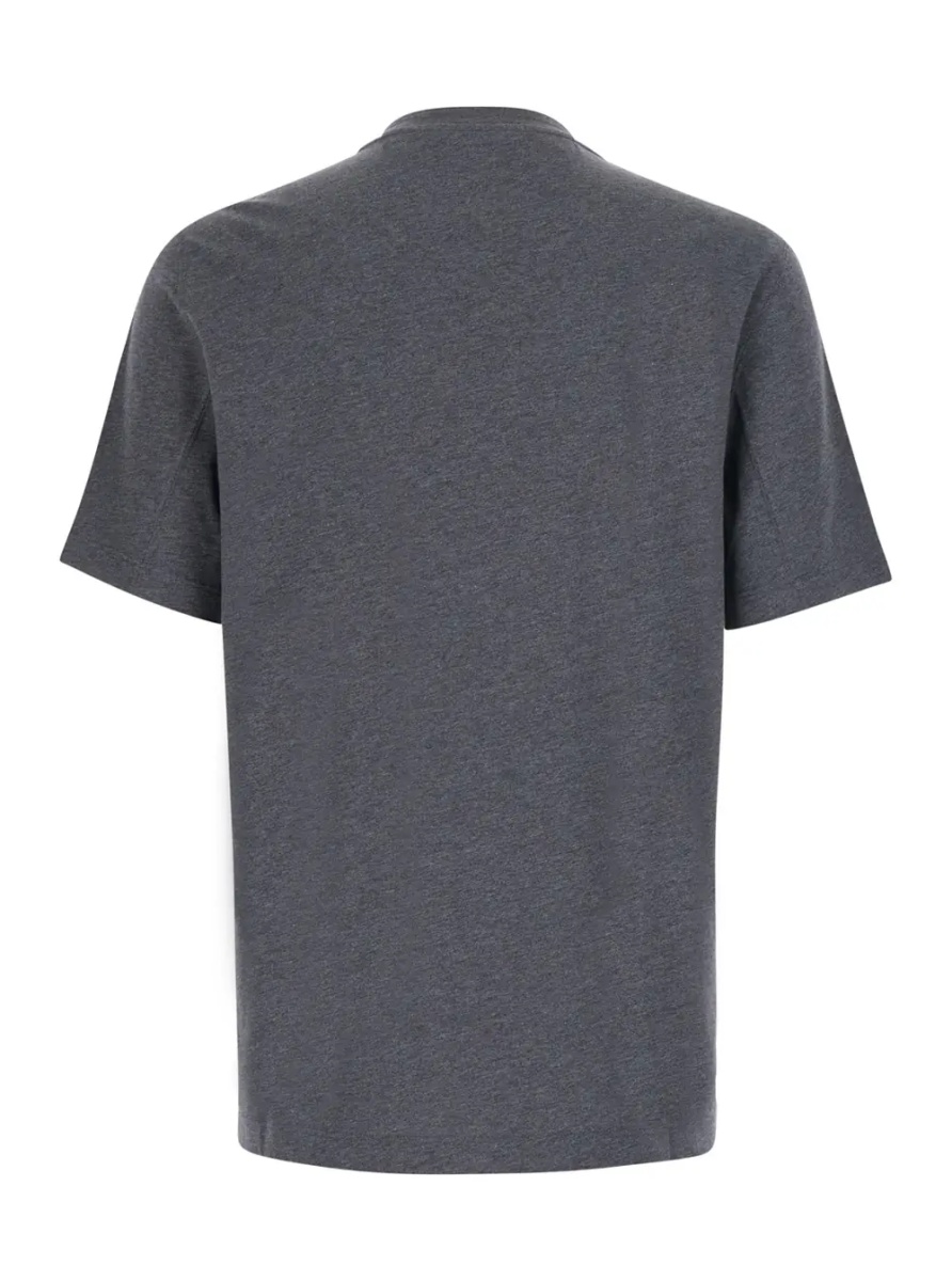 Tricou Grey T-shirt with printed logo on the front in cotton for men - Img 2