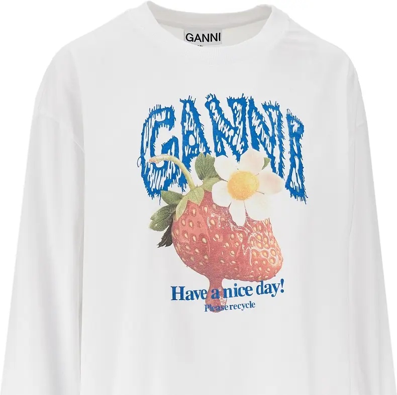 Tricou Jersey t-shirt with 'Strawberry' print - Img 2