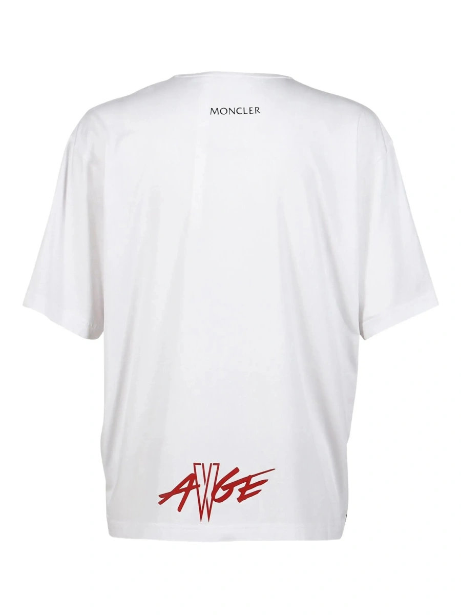 Tricou Moncler Genius rosu din bumbac - Img 5