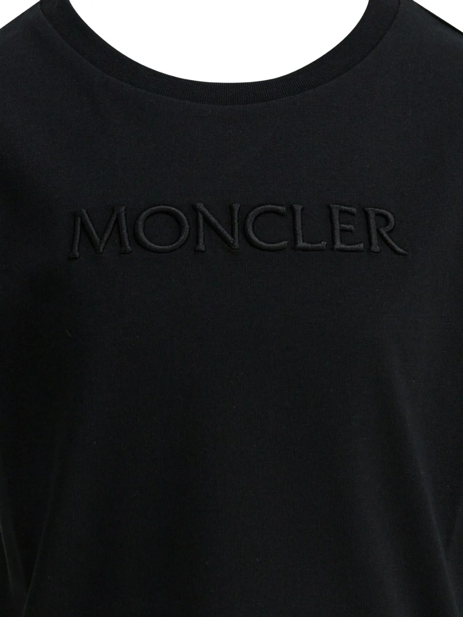 Tricou Moncler negru din bumbac - Img 5