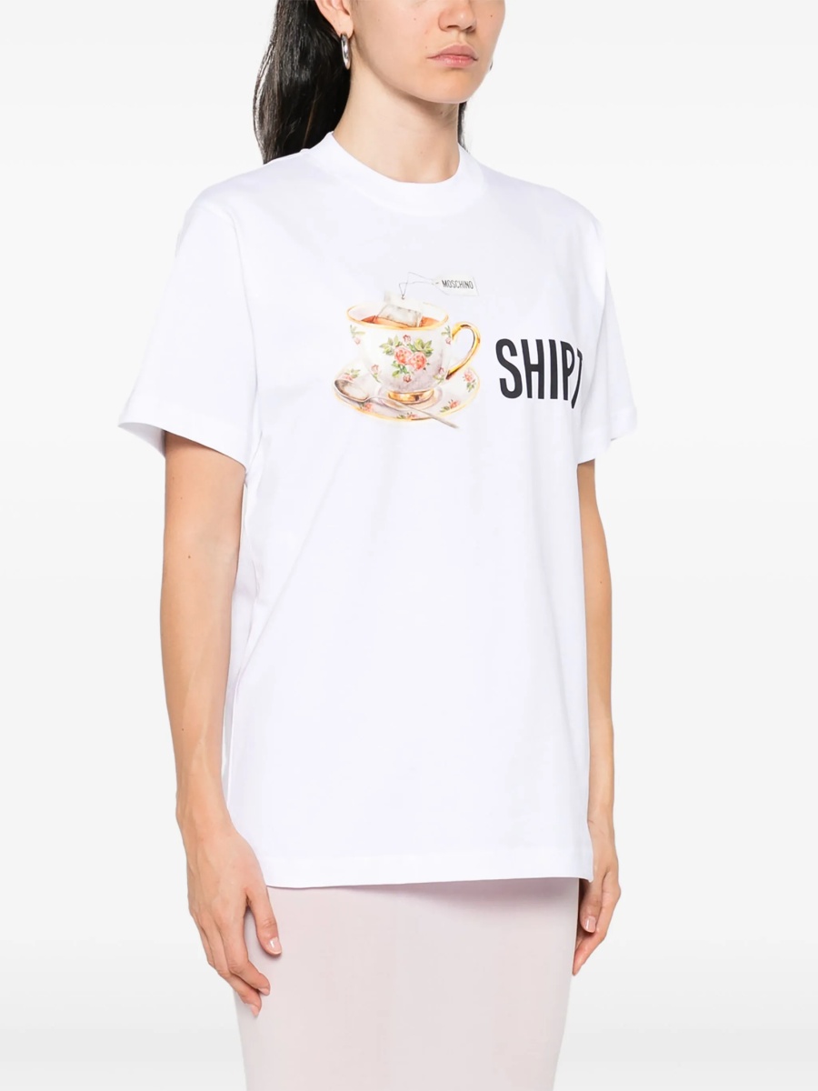 Tricou Moschino alb - Img 3