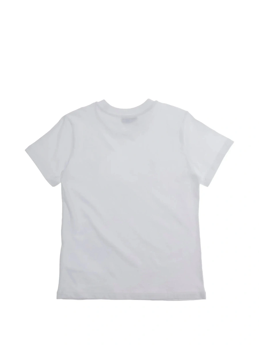 Tricou MoschinoS alb din bumbac 'MOSCHINO KIDS' - Img 4