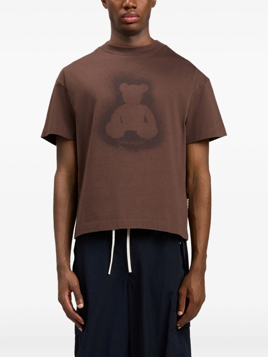 Tricou Palm Angels Bear maro - Img 3