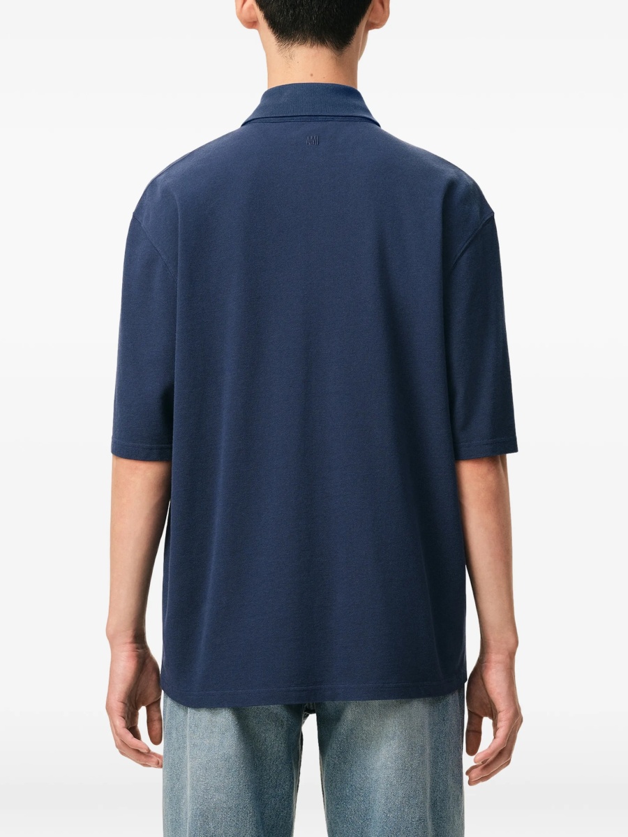 Tricou Polo AMI Paris ami de coeur albastru - Img 4