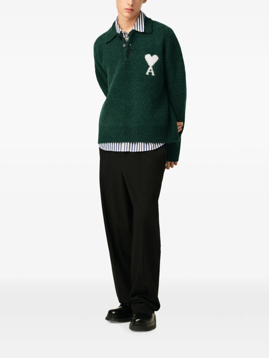 Tricou Polo AMI Paris ami de coeur verde - Img 2