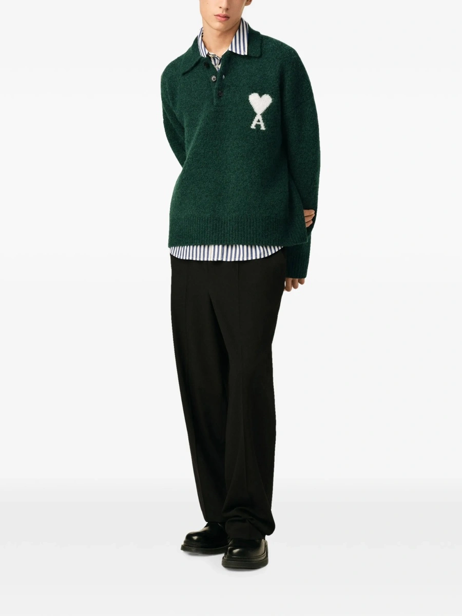 Tricou Polo AMI Paris ami de coeur verde - Img 2