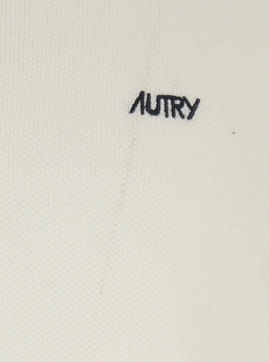 Tricou polo AUTRY alb din lana si bumbac - Img 3