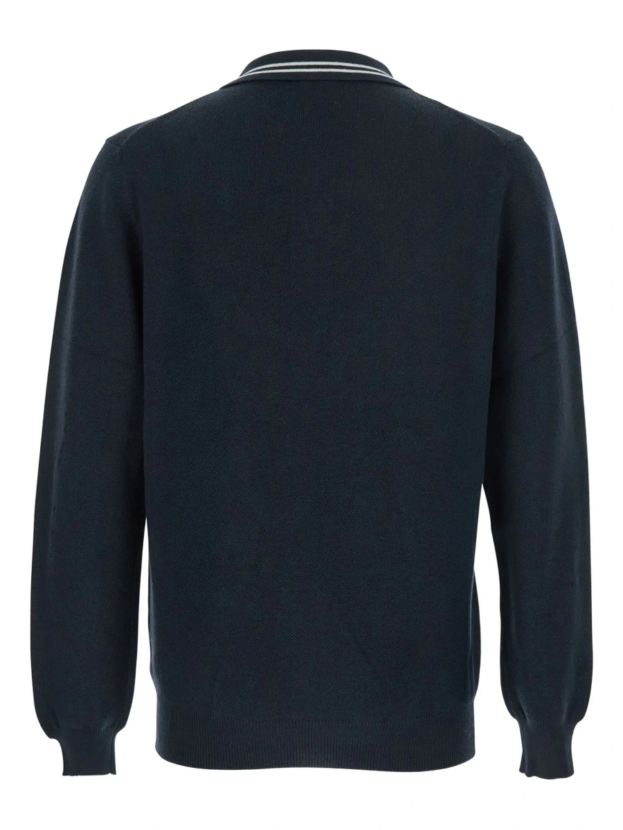 Tricou polo AUTRY albastru din lana si bumbac - Img 4