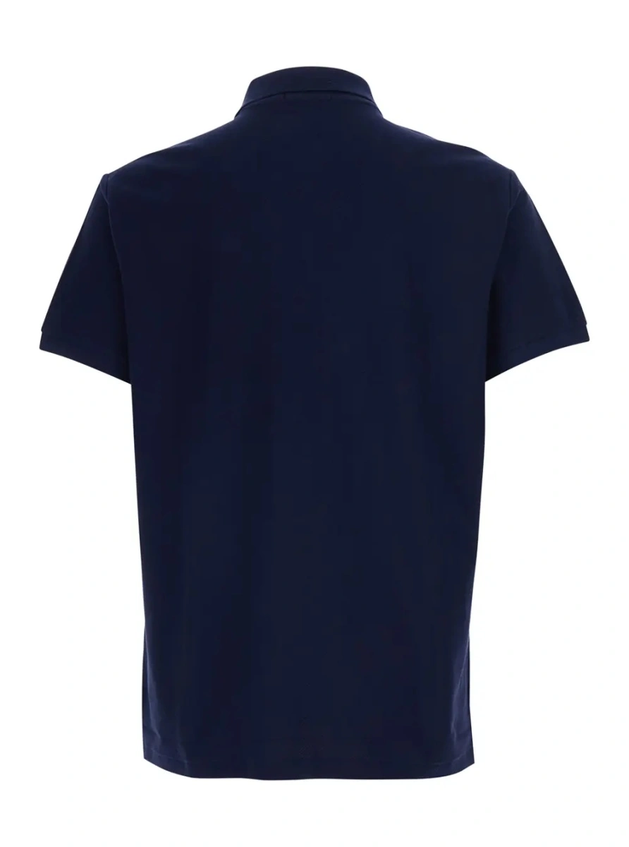 Tricou Polo Blue Polo Shirt with Classic Collar and Pony Embroidery on the Front in Cotton for Men - Img 2