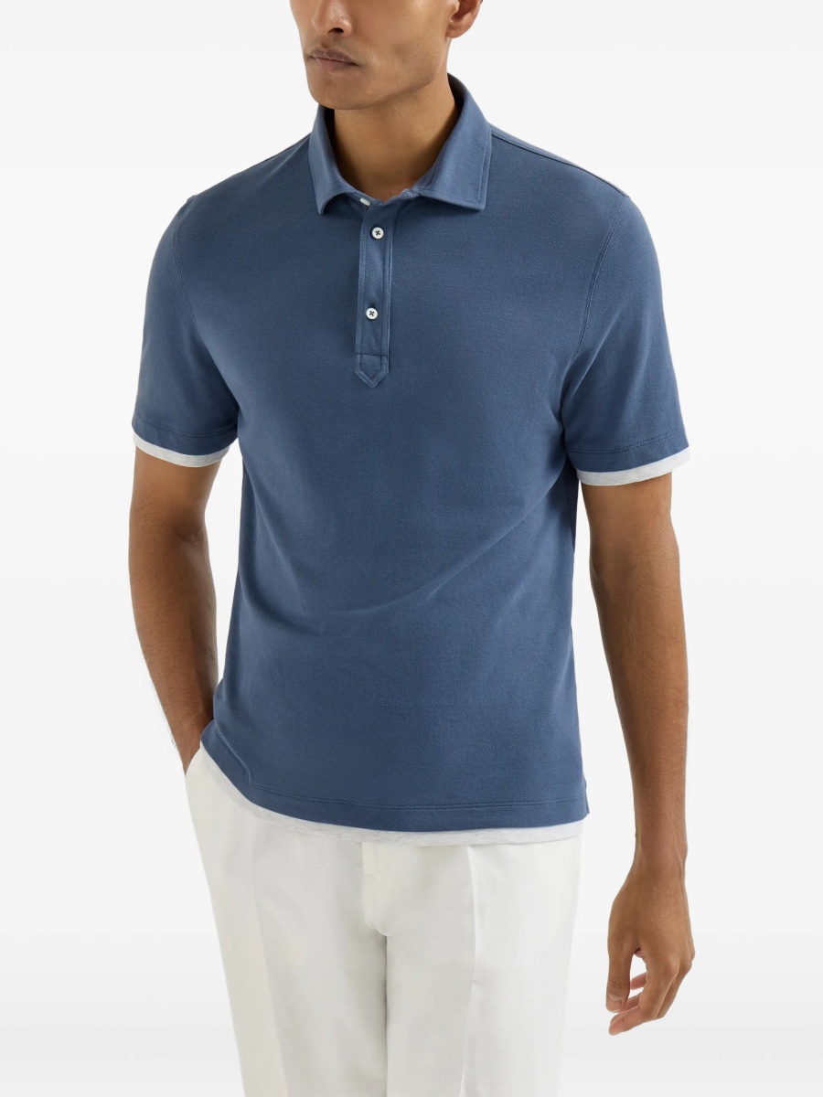 Tricou Polo Brunello Cucinelli albastru - Img 3