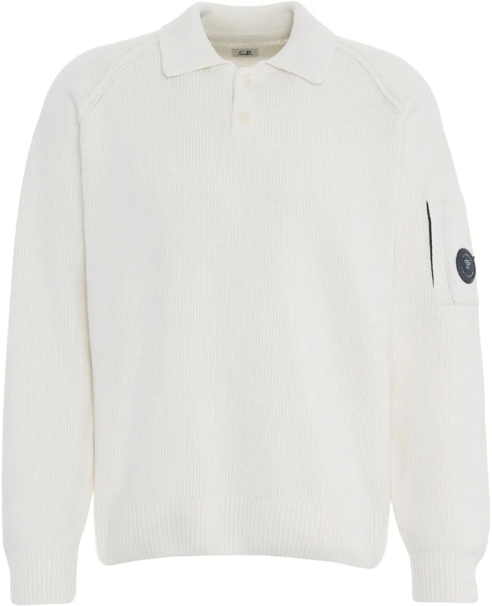 Tricou polo C.P. Company alb din bumbac - Img 2