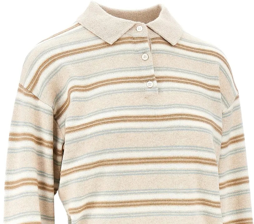 Tricou Polo Cashmere polo shirt with striped motif - Img 2