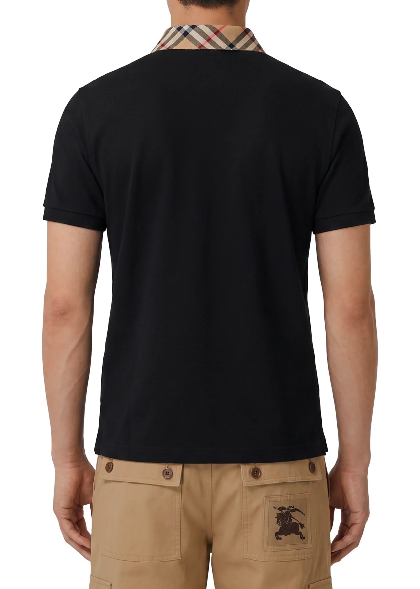 Tricou Polo Check-Collar Cotton Polo Shirt - Img 3