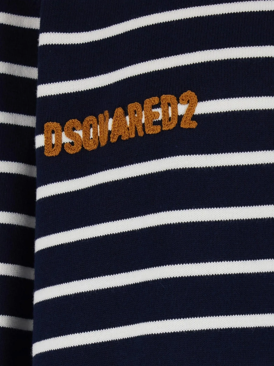 Tricou polo DSQUARED2 albastru din bumbac - Img 5
