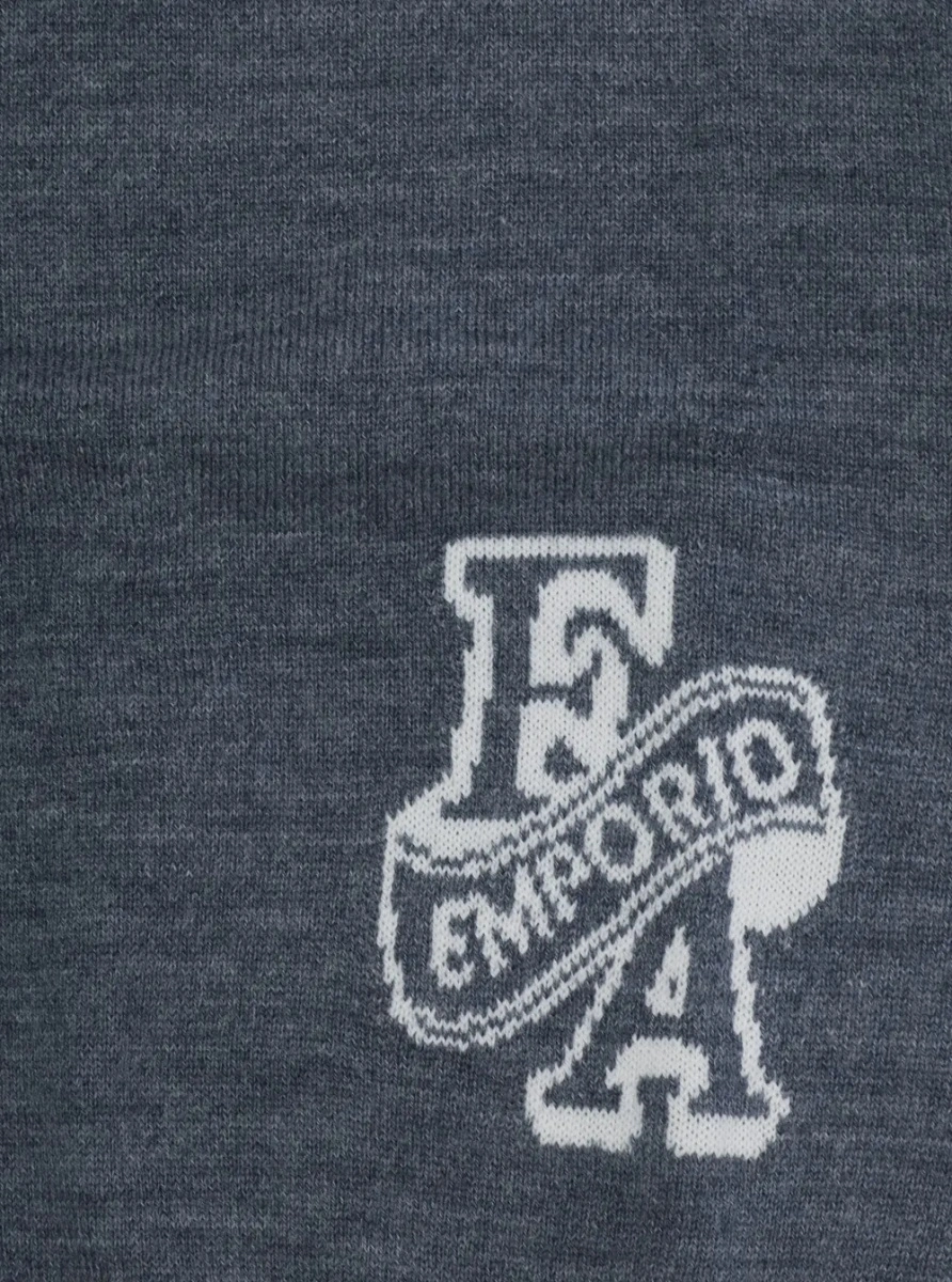 Tricou polo EMPORIO ARMANI KIDS gri din lana - Img 3
