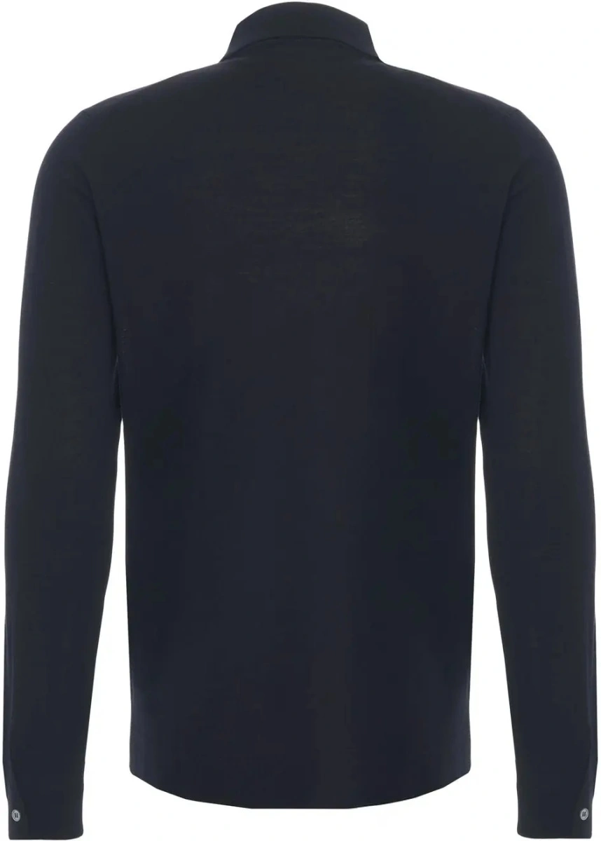 Tricou polo Gender albastru din lana - Img 3