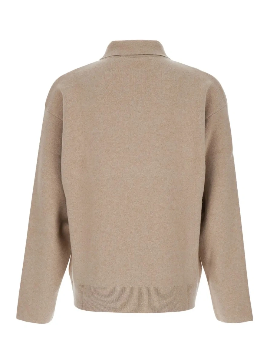 Tricou polo JACQUEMUS bej din lana - Img 2