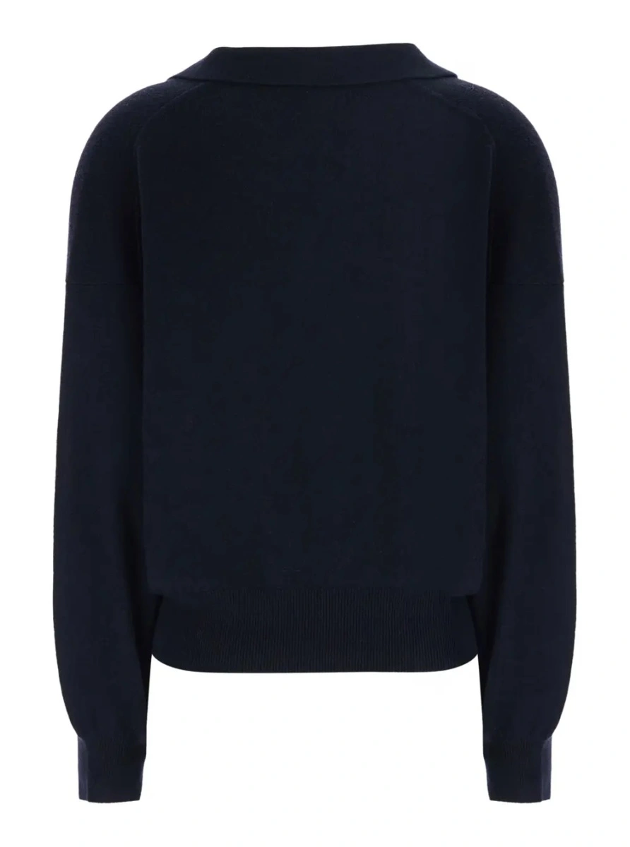 Tricou polo Lisa Yang albastru din casmir - Img 2