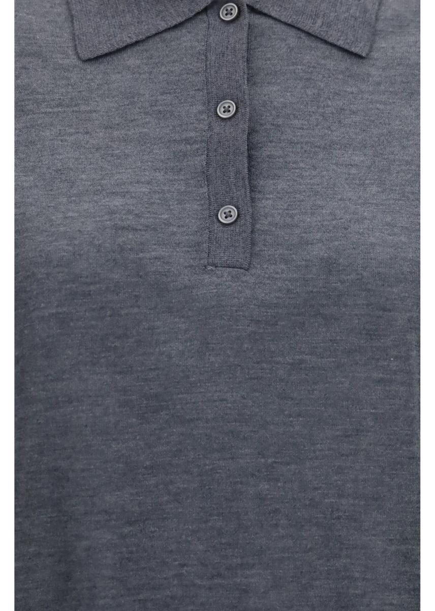 Tricou Polo Miles long-sleeve fine-knit Polo - Img 3